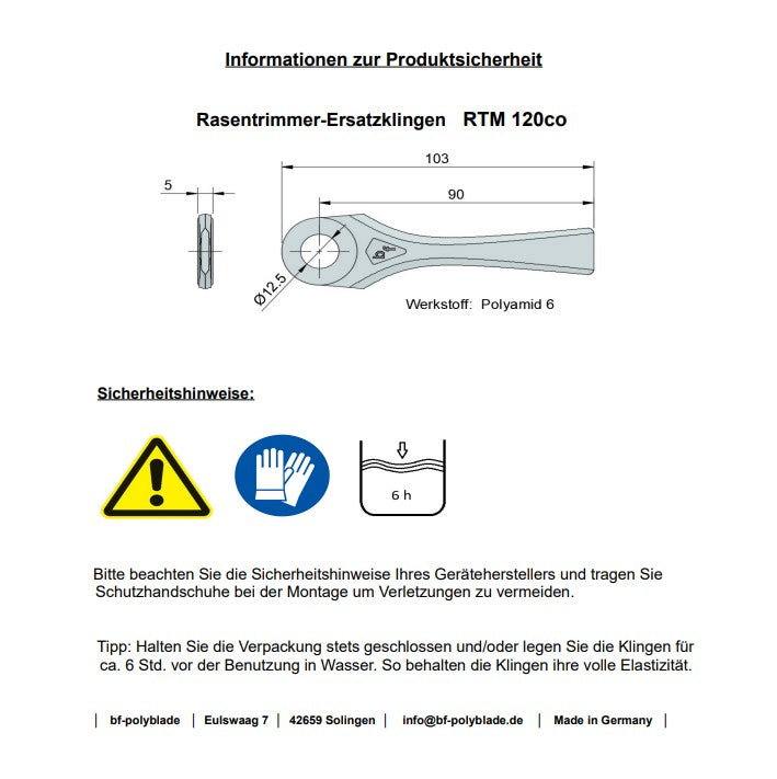 24 Stück  "RTM 120co"   Ersatzklingen für Trimmer /  Motorsensen