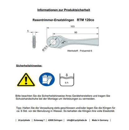 24 Stück  "RTM 120co"   Ersatzklingen für Trimmer /  Motorsensen