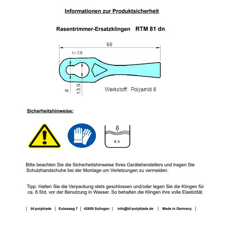 30 Stück  "RTM 81dn"   Ersatzklingen für Rasentrimmer